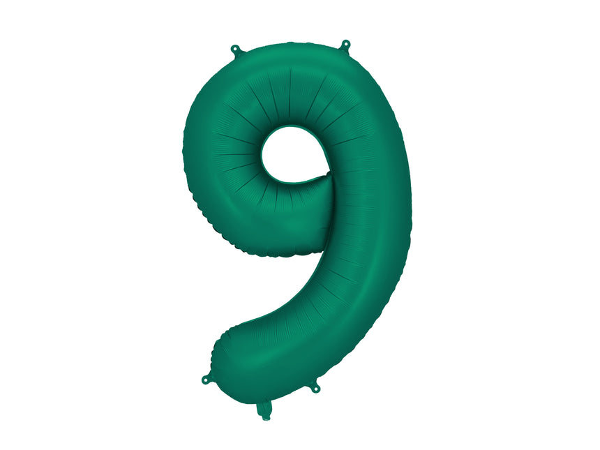 Balon z figurką na 9 lat Zielony 86 cm