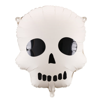 Balon helowy na Halloween Biała czarna czaszka pusty 41 cm