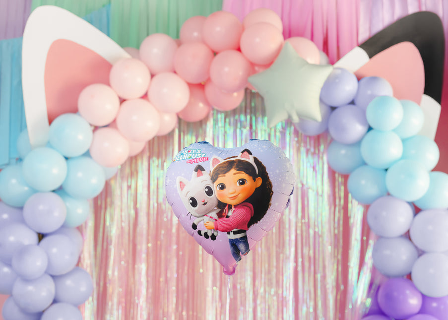 Balon foliowy Serce Domek dla lalek Gabby, 35 cm