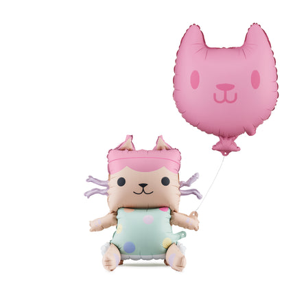 Baby Box & Balony foliowe kot, 43x46 cm i 35x37 cm