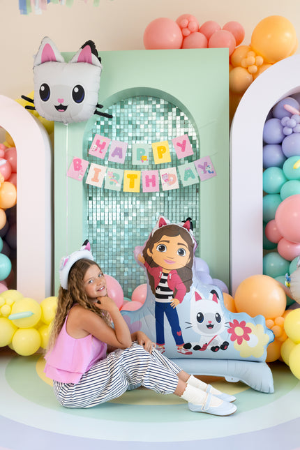 Stojący balon foliowy Domek dla lalek Gabby, 92x90,5 cm