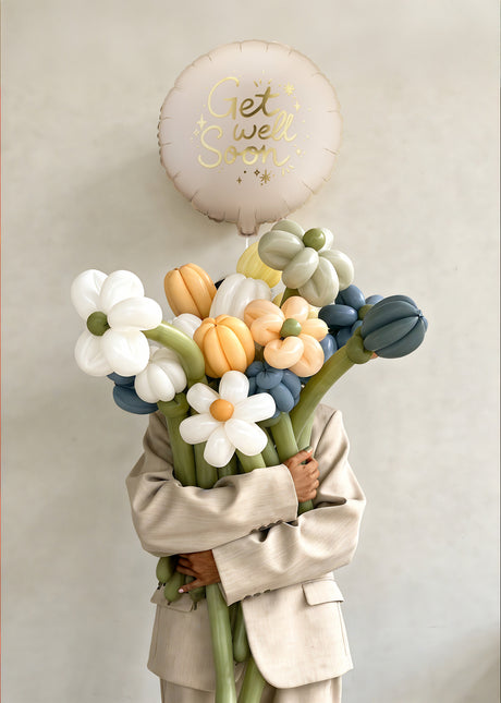 Balon foliowy okrągły "Get well", 35x35 cm, mix Pusty