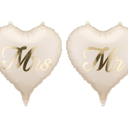 Balony foliowe serca MR i MRS, 45 cm, mieszanka