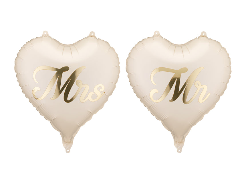 Balony foliowe serca MR i MRS, 45 cm, mieszanka
