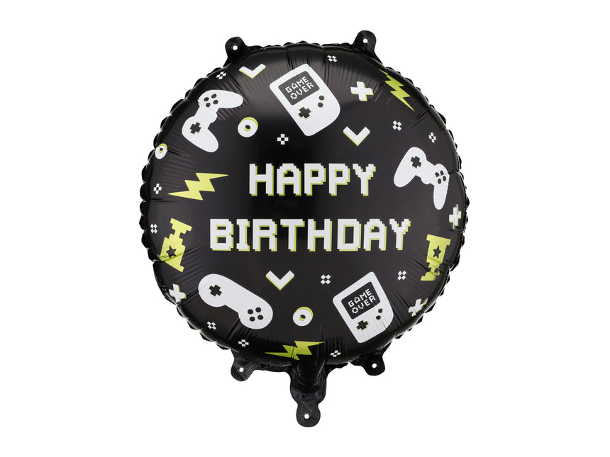 Balon foliowy Gra Happy Birthday, 35x35 cm, mix
