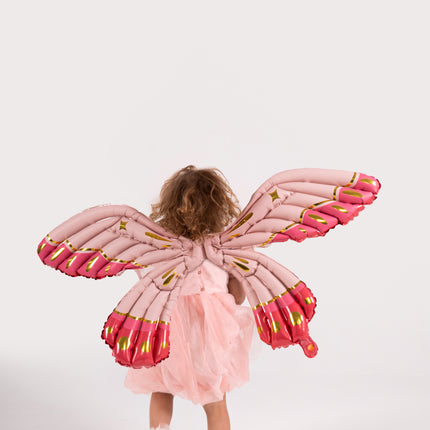 Balon helowy motyl różowy pusty 50 cm