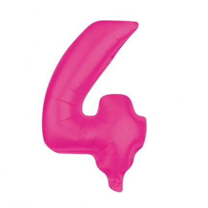 Różowy balon z cyfrą 4, pusty, 85 cm