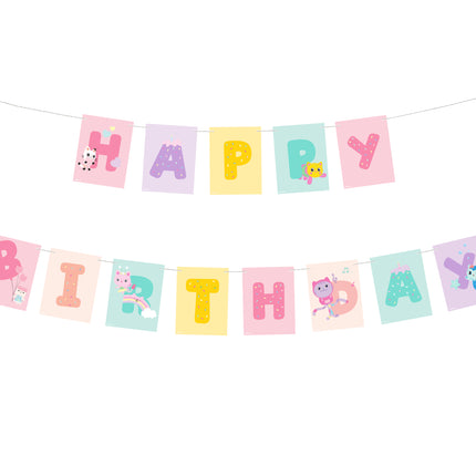 Chusta na listy Happy Birthday Gabby's Dollhouse, 180 x 15 cm