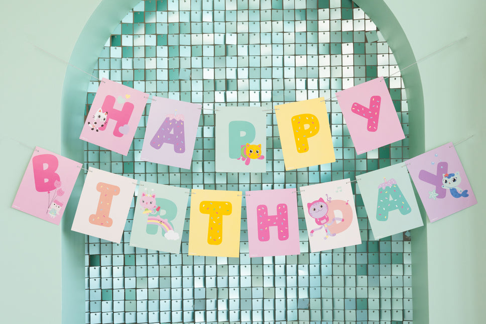 Chusta na listy Happy Birthday Gabby's Dollhouse, 180 x 15 cm