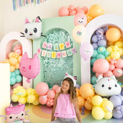 Chusta na listy Happy Birthday Gabby's Dollhouse, 180 x 15 cm