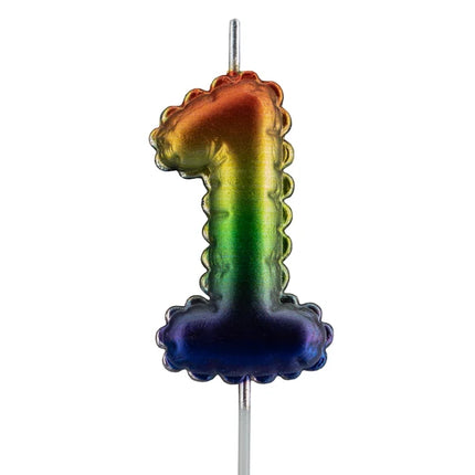 Świeczka „Tęcza” na 1. urodziny, 7 cm