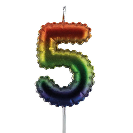 Świeczka „Tęcza” na 5 lat, 7 cm