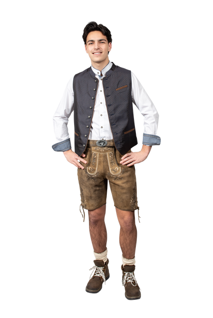 Kamizelka Oktoberfest Blue Trachtenweste Jaquard