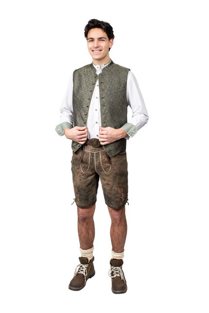 Kamizelka Oktoberfest ciemnozielona Trachtenweste Jaquard