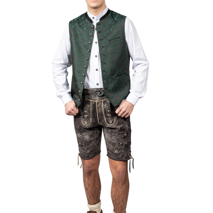 Kamizelka Oktoberfest Green Trachtenweste Jaquard