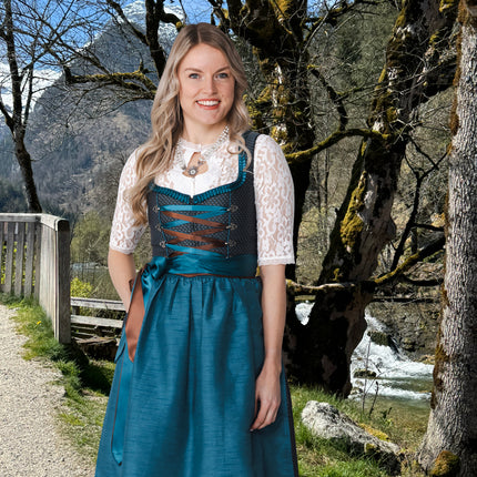 Szara sukienka Dirndl Oktoberfest damska 2-częściowa