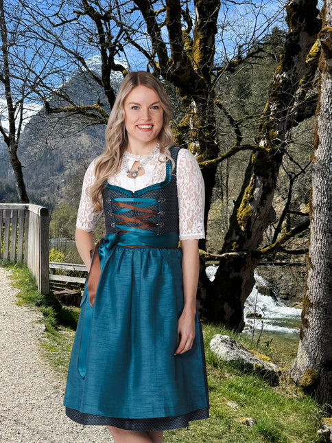 Szara sukienka Dirndl Oktoberfest damska 2-częściowa