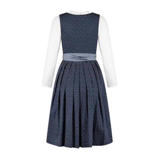 Ciemnoniebieska sukienka Dirndl Oktoberfest Ladies z kieszeniami 2-częściowa