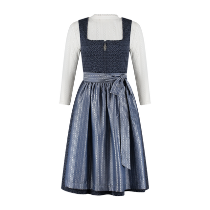 Ciemnoniebieska sukienka Dirndl Oktoberfest Ladies z kieszeniami 2-częściowa