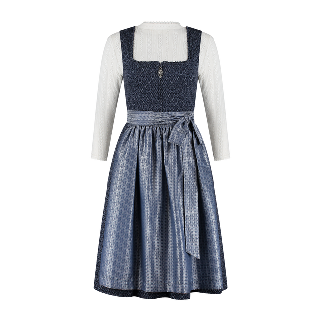 Ciemnoniebieska sukienka Dirndl Oktoberfest Ladies z kieszeniami 2-częściowa