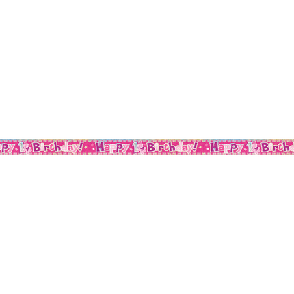 Happy 1st Birthday Banner Pink 3.65m