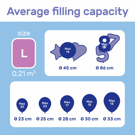 Zbiornik z helem z 30 balonami i wstążką