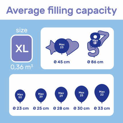 Zbiornik z helem ze 100 balonami i wstążką