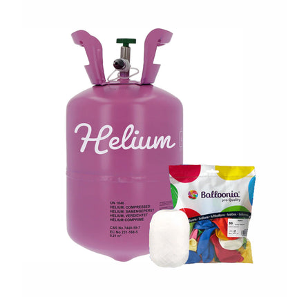 Zbiornik z helem z 30 balonami i wstążką