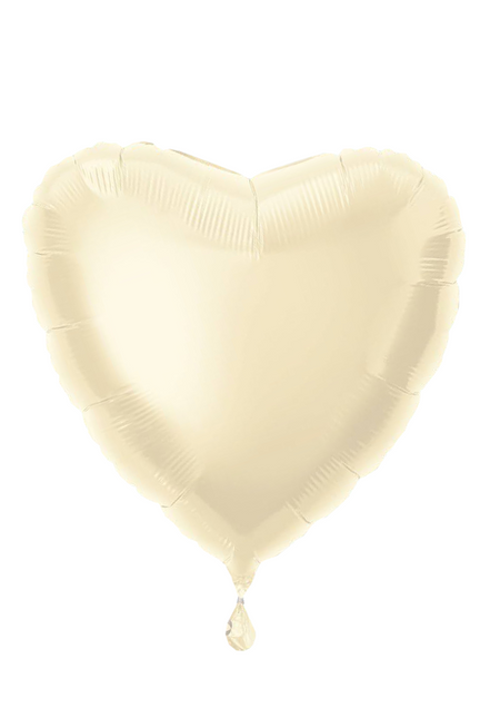 Balon foliowy w kształcie serca 18", w opakowaniu - kość słoniowa