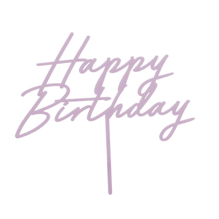 Happy Birthday Cake topper fioletowy 16,5 cm