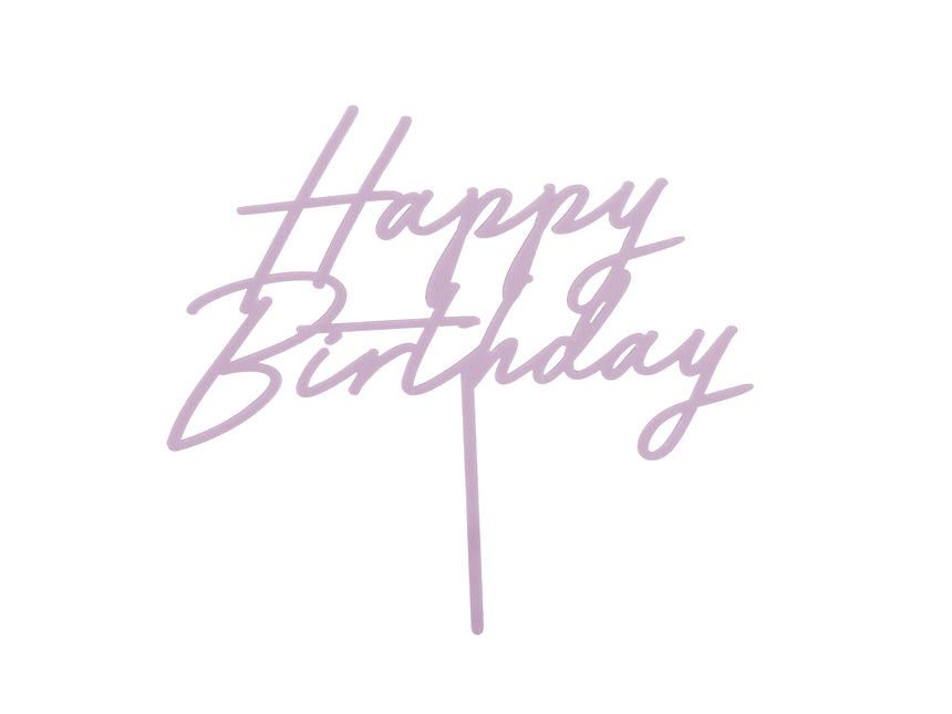 Happy Birthday Cake topper fioletowy 16,5 cm