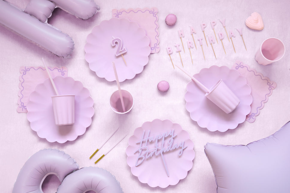 Happy Birthday Cake topper fioletowy 16,5 cm
