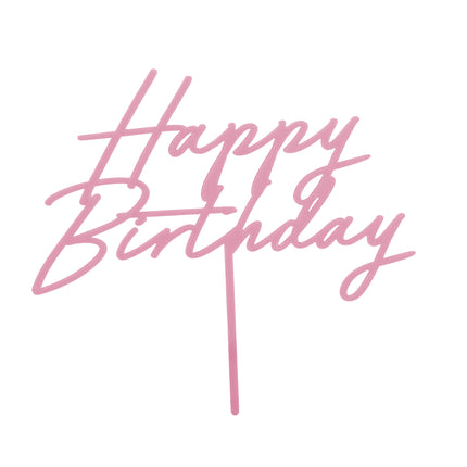 Happy Birthday Cake topper różowy 16,5 cm