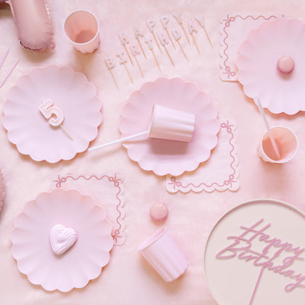 Happy Birthday Cake topper różowy 16,5 cm