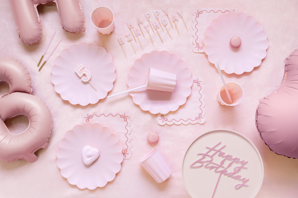 Happy Birthday Cake topper różowy 16,5 cm
