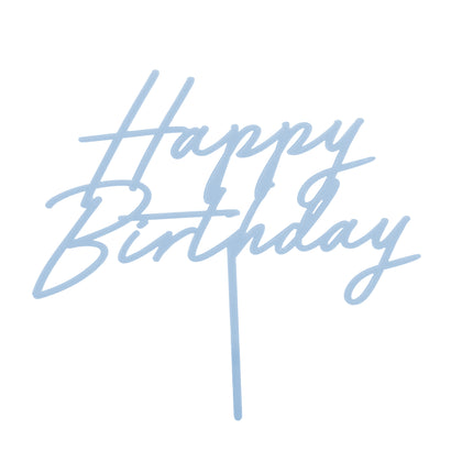 Happy Birthday Cake topper Niebieski 16,5 cm