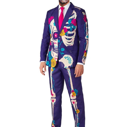 Kostium Sugar Skull dla mężczyzn, fioletowy, 3-częściowy