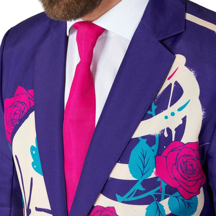 Kostium Sugar Skull dla mężczyzn, fioletowy, 3-częściowy