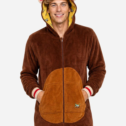 Kombinezon z motywem małpki, unisex, brązowy