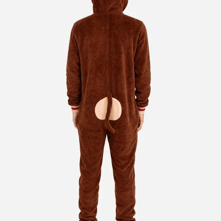 Kombinezon z motywem małpki, unisex, brązowy