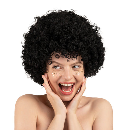 Czarna peruka afro krótka