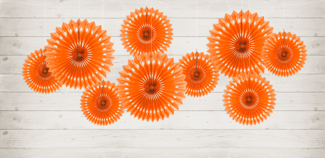 Wachlarze papierowe pomarańczowe 25cm 3szt