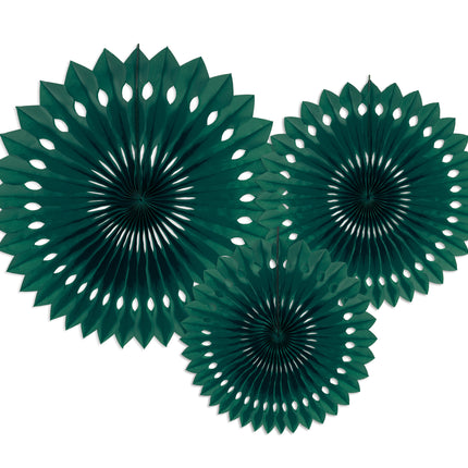 Zielone wachlarze papierowe 20cm 3szt