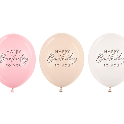 Balony urodzinowe różowe białe kremowe 30cm 50szt