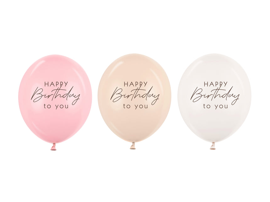 Balony urodzinowe różowe białe kremowe 30cm 50szt
