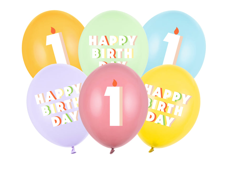 Balony na 1 rok 30cm 6szt