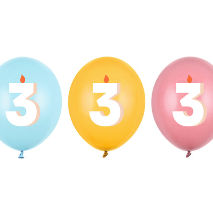 Balony na 3 urodziny 30cm 50szt