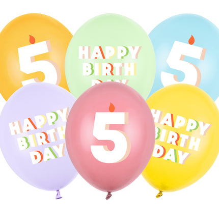 Balony na 5 lat 30cm 6szt