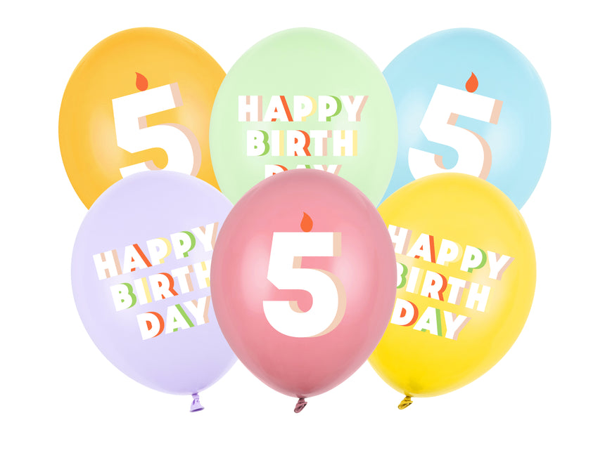Balony na 5 lat 30cm 6szt
