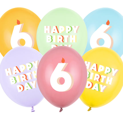 Balony na 6 lat 30cm 50szt